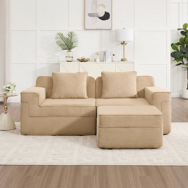 Canapé modulaire 2 places avec repose-pieds Modern