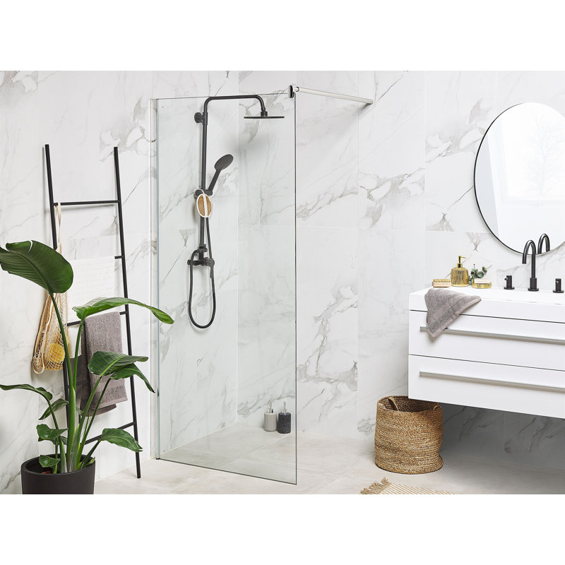 Almazan Semi-Frameless Tub Door with Clear Glass, 190cm H x 80cm W
