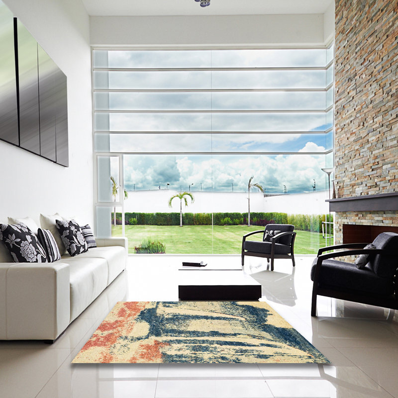 Tapis abstrait moderne 2549, Carré 5 pi
