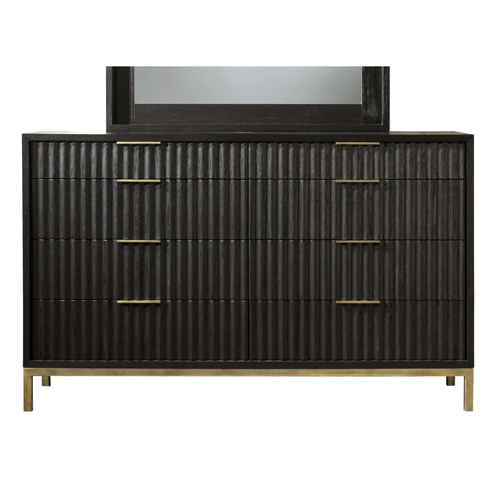 Elyza 62" Mahogany Double Dresser, Black