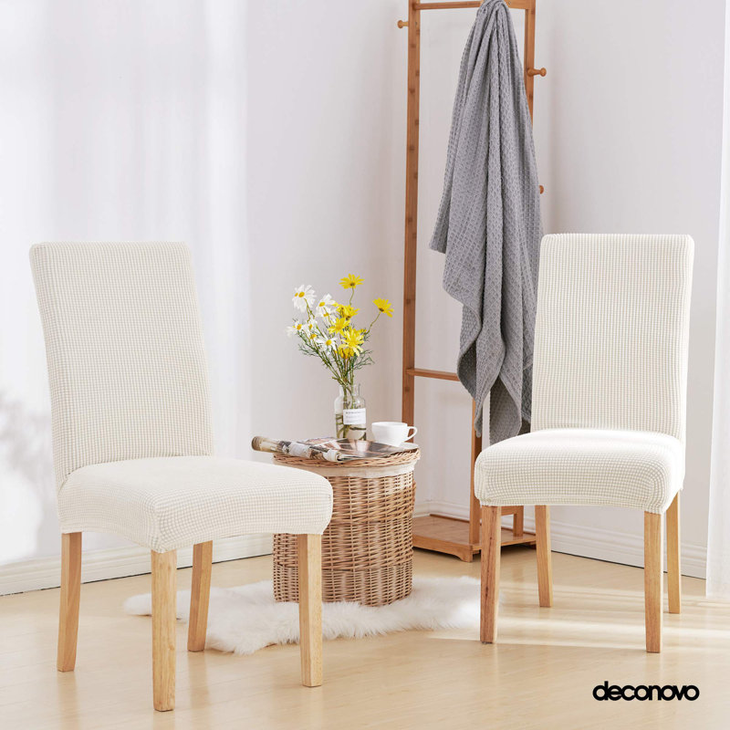 Housse pour chaise de salle à manger, Ivoire blanc