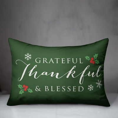 Grateful Thankful Blessed Rectangular Lumbar Cushion