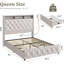 Lit plateforme tapissier grand format - tête de lit haute en velours de 50,8 po avec 4 tiroirs de rangement et station de charge USB, aucun sommier nécessaire-1746551776-1746551782