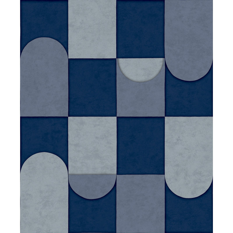 Papier peint Dayven Patchwork, Bleu / pétrole
