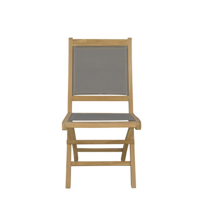Foldable Outdoor Patio Dining Side Chair with Cushion
