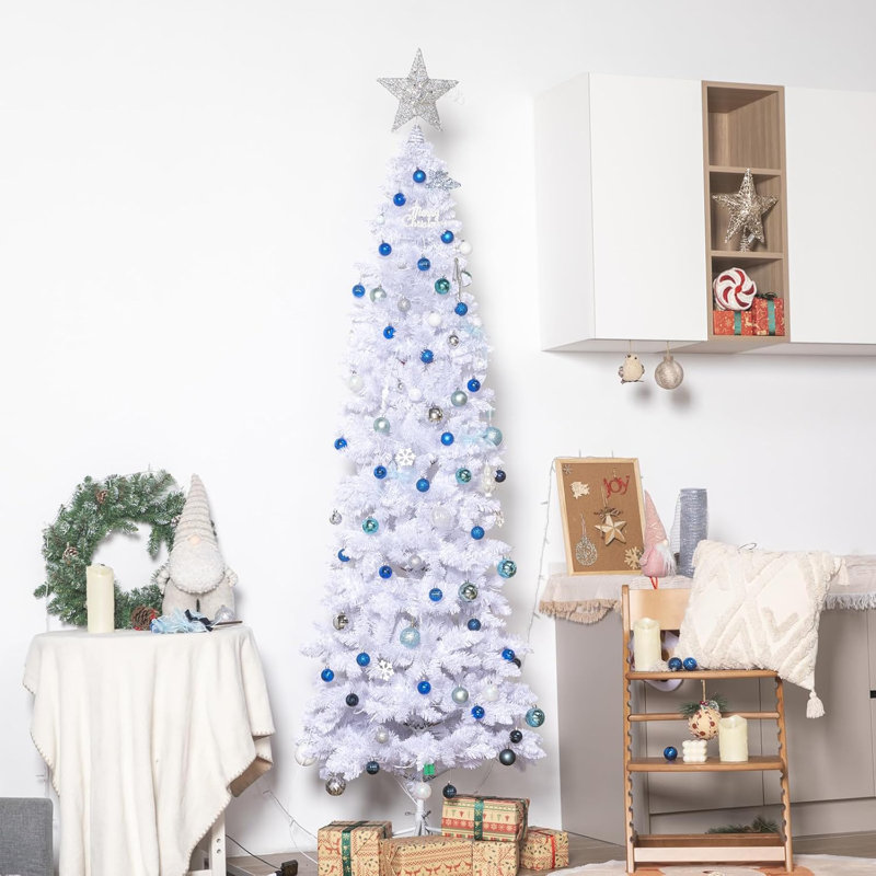 Arbre de Noël blanc illuminé, 7.5'
