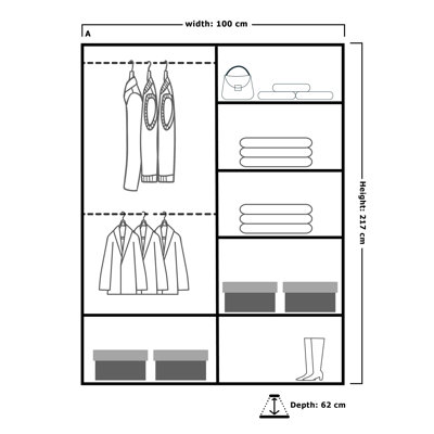 Ashawni 2 Door Laminate Wardrobe