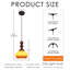 Lampe suspendue à abat-jour simple en verre Mid-Century caramel pour îlot de cuisine