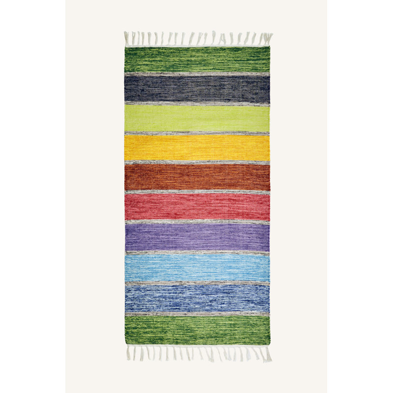 Vikenti Striped Hand Woven Area Rug, Rectangle 130 x 190cm