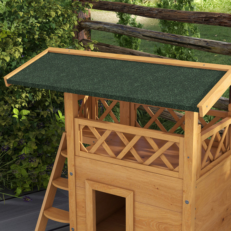 Outdoor Cat House Asphalt Roof, Beige