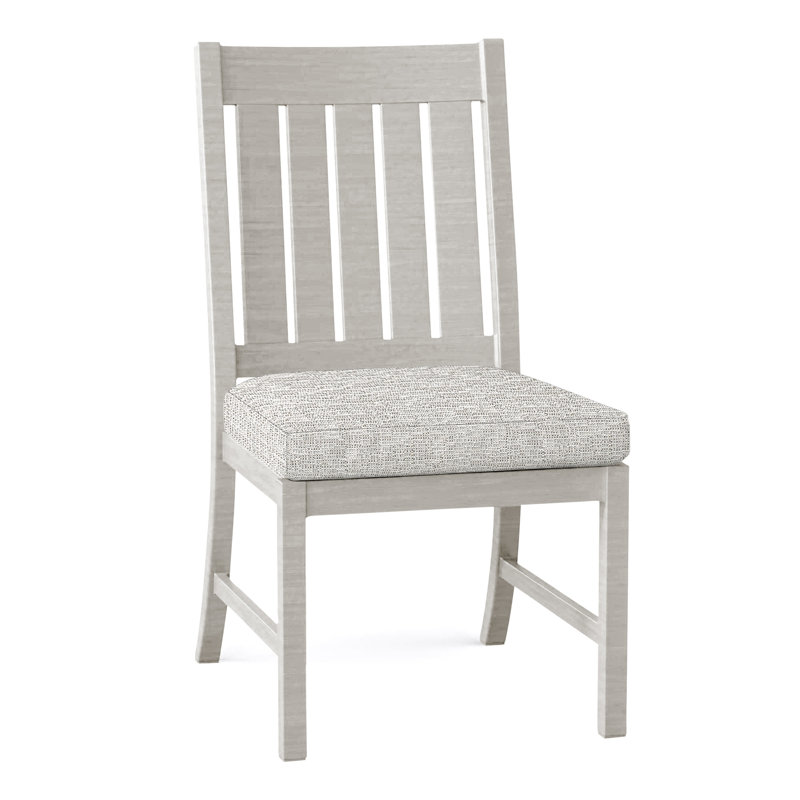 Club Patio Dining Side Chair with Cushions, No Welt, Oyster, Tweed Toffee