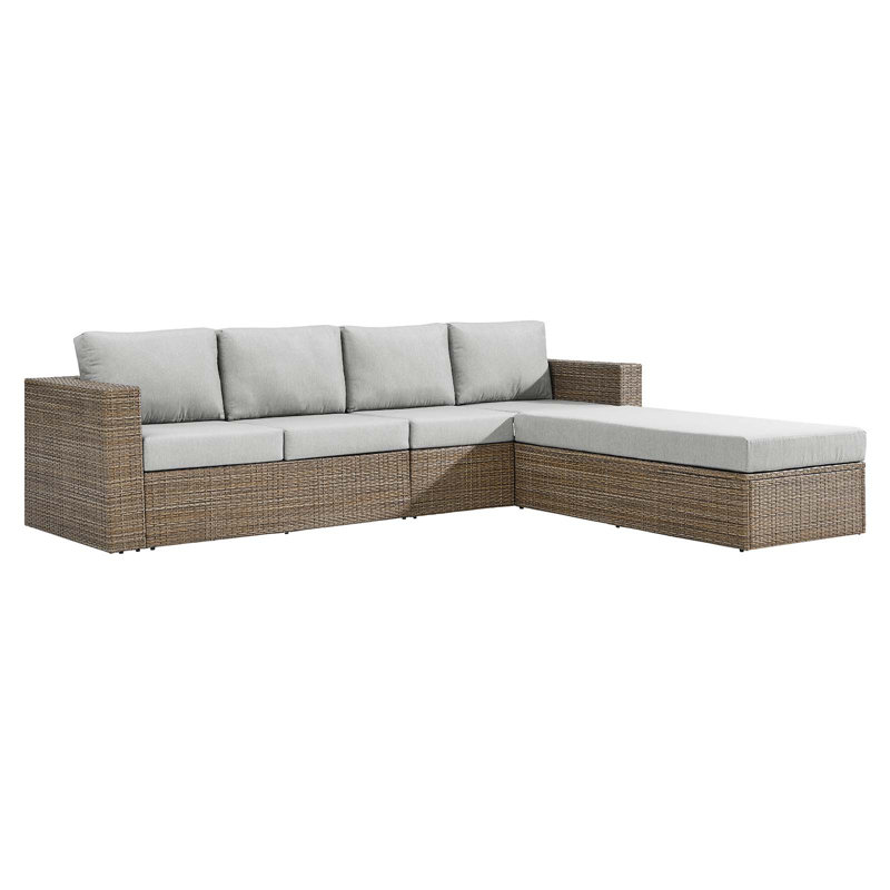 Ensemble de canapé modulaire avec repose-pieds Convene, gris