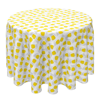 Round Geometric Cotton Twill Tablecloth