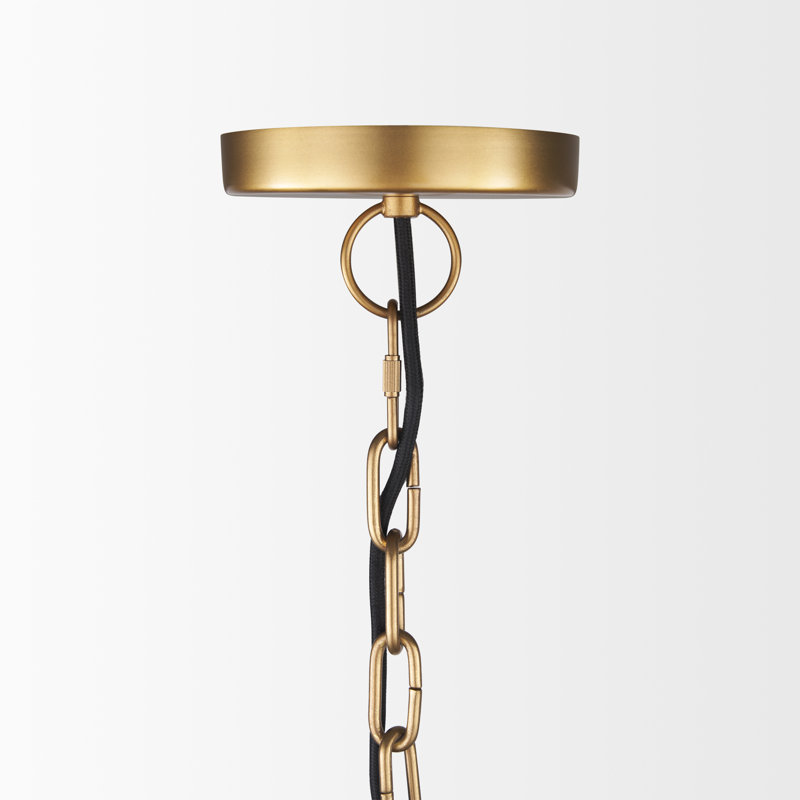 Cartie Hammered Metal Dome Pendant Light, 23" H x 36" W x 36" D, Antiqued Gold, Gold