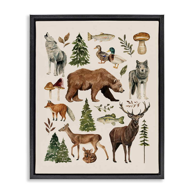 Cadre flottant The Wild Wood, H 31 po x l 25 po, Cadre flottant noir de jais