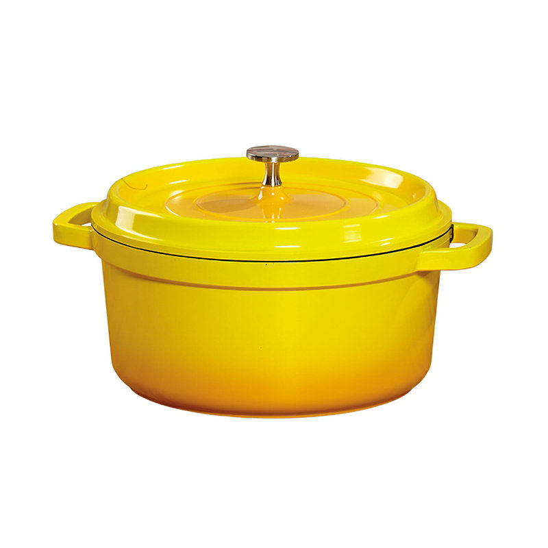 G.E.T. Non-Stick Cast Aluminum Round Dutch Oven, 4.5 Qt., Yellow