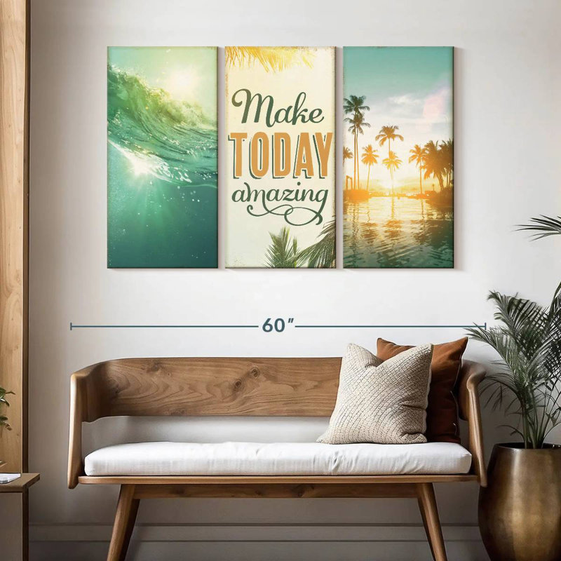 Tergel Make Today Amazing Beach Typography, 32" H x 50" W