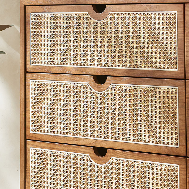 Simple rattan plaited sideboard cabinet