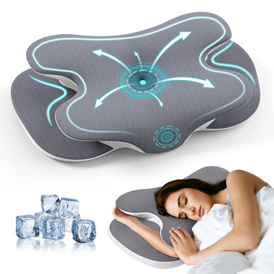 2 Pack Cervical Neck Pillow For Neck And Shoulder, Odorless Memory Foam Pillow With Soft Silk Cover, Ergonomic Orthopedic Neck Support Pillow