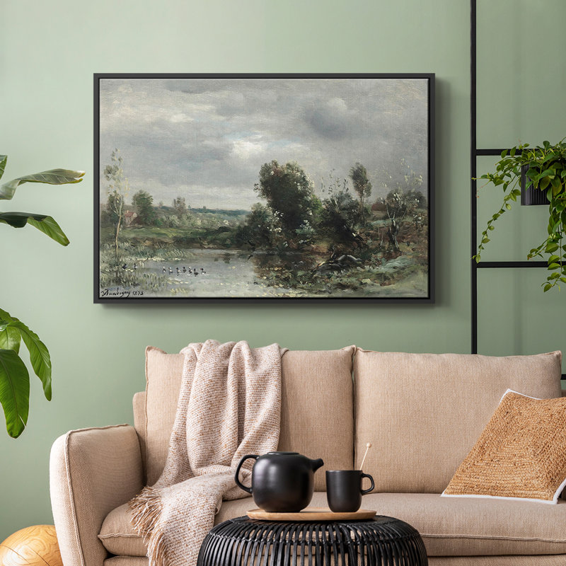 "Vintage Landscape - Dxxxi" sur toile, Toile avec cadre flottant noir, H 17 po x l 25 po