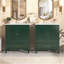 Ensemble de meuble-lavabo 60 po avec lavabo double 60 po, 2 armoires avec porte et 2 tiroirs, vert-131954433