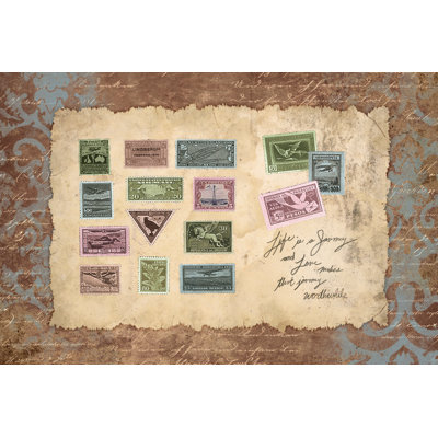 Romantic Stamps - Wrapped Canvas Memorabilia