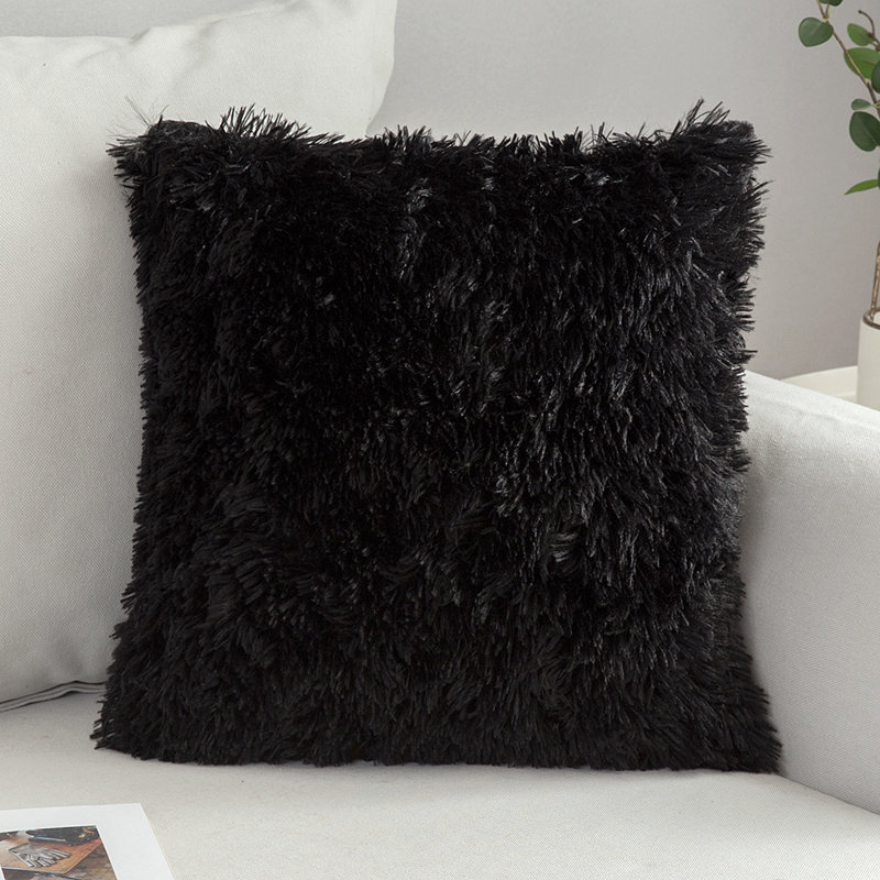 Housse de coussin carré et insert, 20 po x 20 po, Housse de coussin seulement - sans coussin, Noir, noir, noir, noir