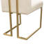 Ensemble de (2) chaises Skyline en tissu crème avec structure en métal doré poli