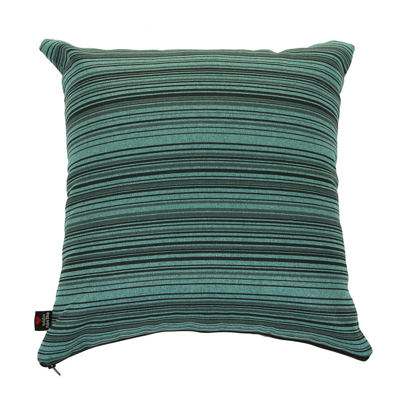 Aloysius Striped Square Cushion, Large, Green