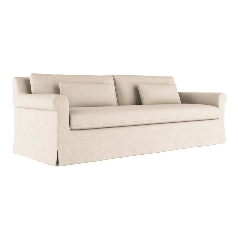 Sofa, Velvet Oyster, 34" H x 96" W x 42" D