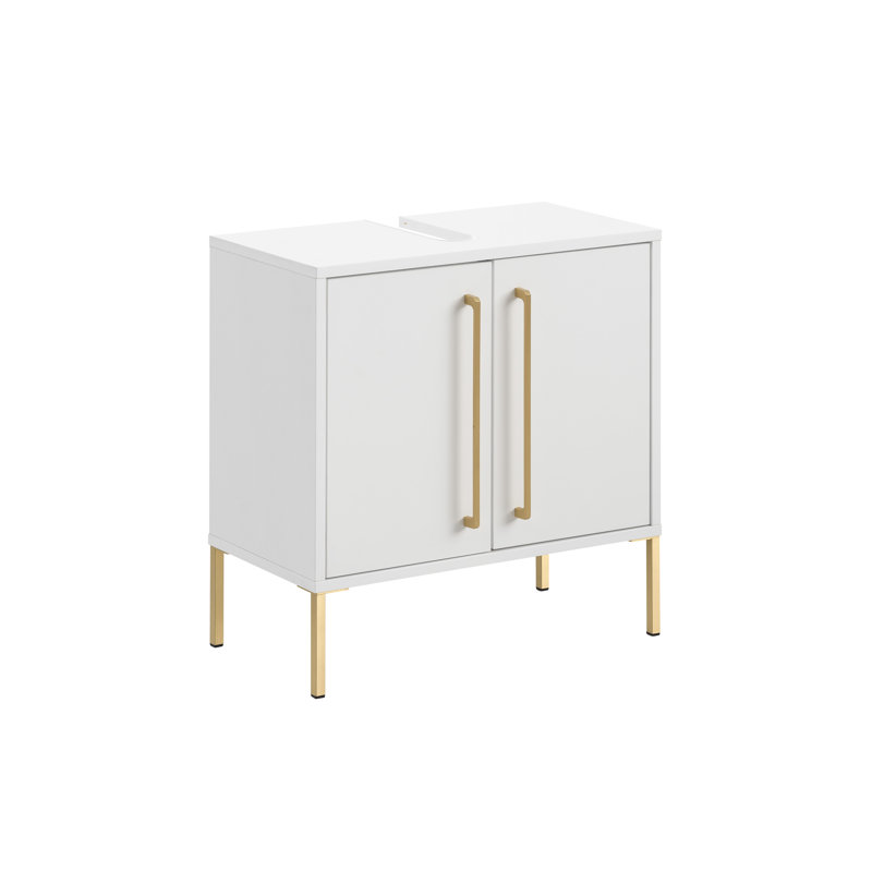 Sarah 57.1cm Single Bathroom Vanity Base Only, White Matt