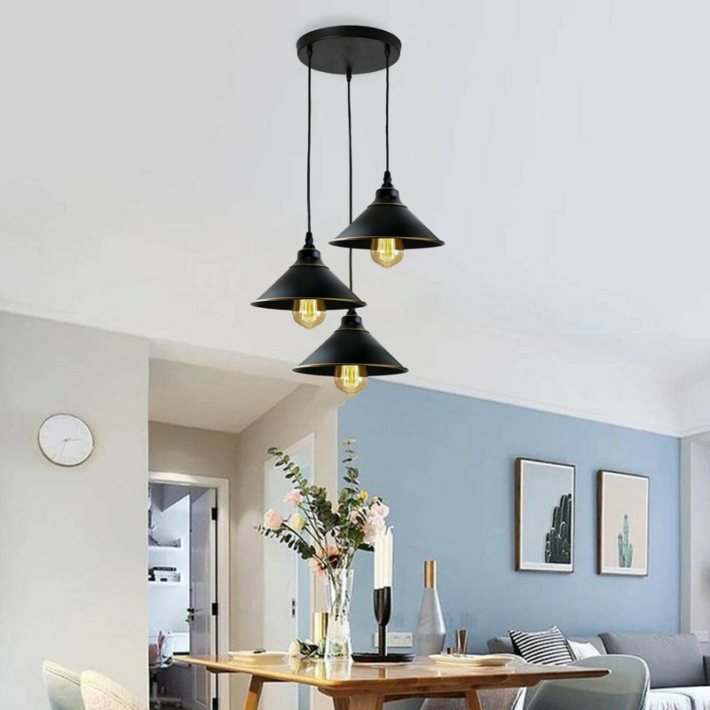 Jowett 3 - Light Black Cluster Pendant, No