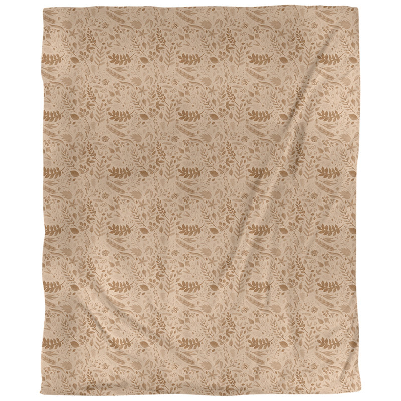 Tissu de feuillage d’automne, Brun, L 58 po x l 36 po, Sergé de coton