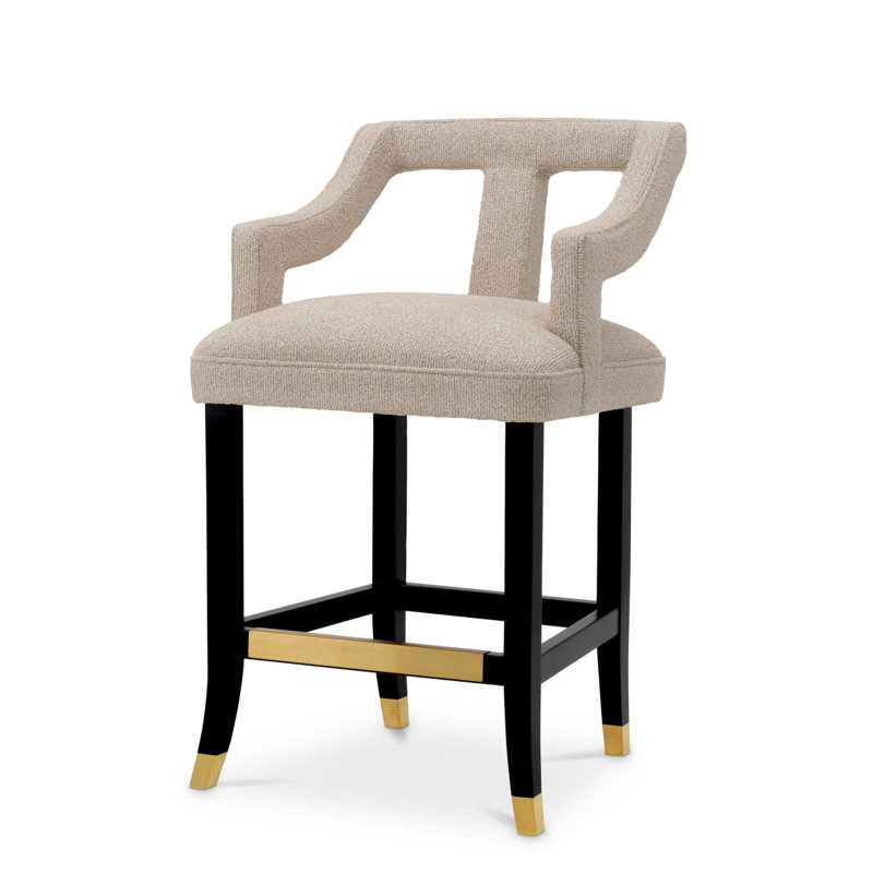 Roumier Upholstered Stool, Bar Stool (28.35" Seat Height)