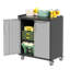 Armoire à outils résistante avec portes verrouillables, porte de garage mobile avec tablette et roulettes réglables Mak Peace-705688044