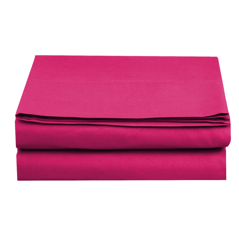 Drap en microfibre douce et respirante, Rose, Drap plat de taille de lit double