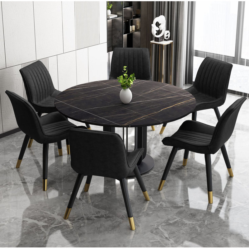 4x Appomattox Upholstered PU Leather Dining Chair, Black
