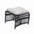 3 Pieces Wicker Outdoor Patio Furniture Set With Lounge Chair, Balcony Chairs Table Set With Cushions, Ottoman, Patio Conversation Sets For Garden,Deck,And Porch-1468080005