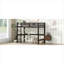 Petit lit mezzanine simple en bois d'hévéa massif avec bureau intégré et échelle