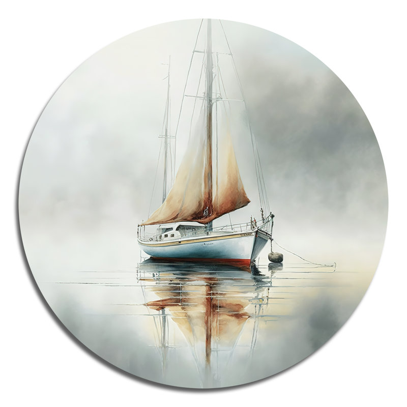 Amanti - art en métal rond côtier, H 29 po x l 29 po