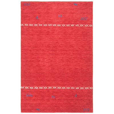Santiago Handmade Wool Red Rug