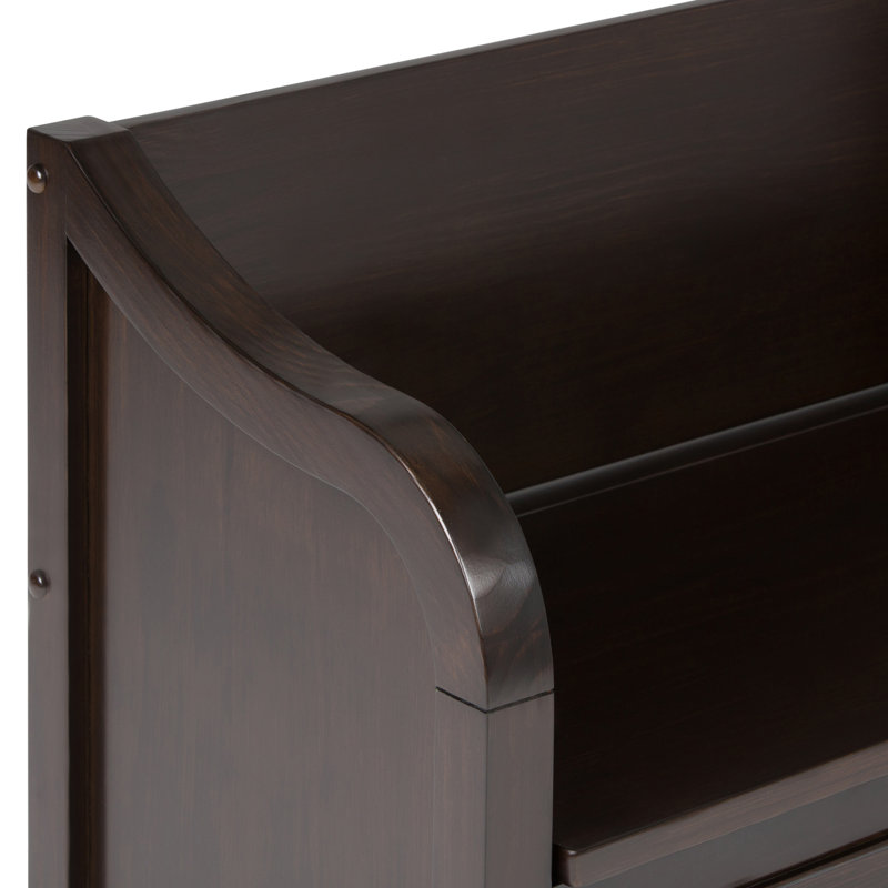 Connaught Dark Chestnut Brown Solid Wood Storage Bench