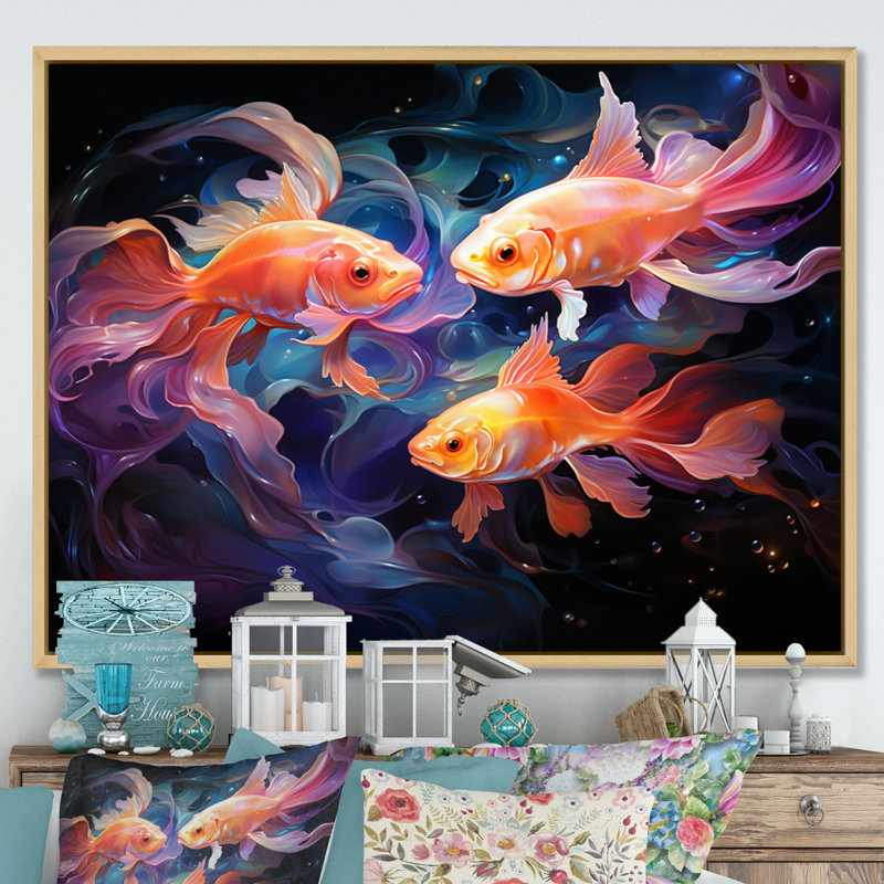 " Fishing Ethereal Eels ", Natural Floater Framed, 30" H x 40" W x 1.5" D