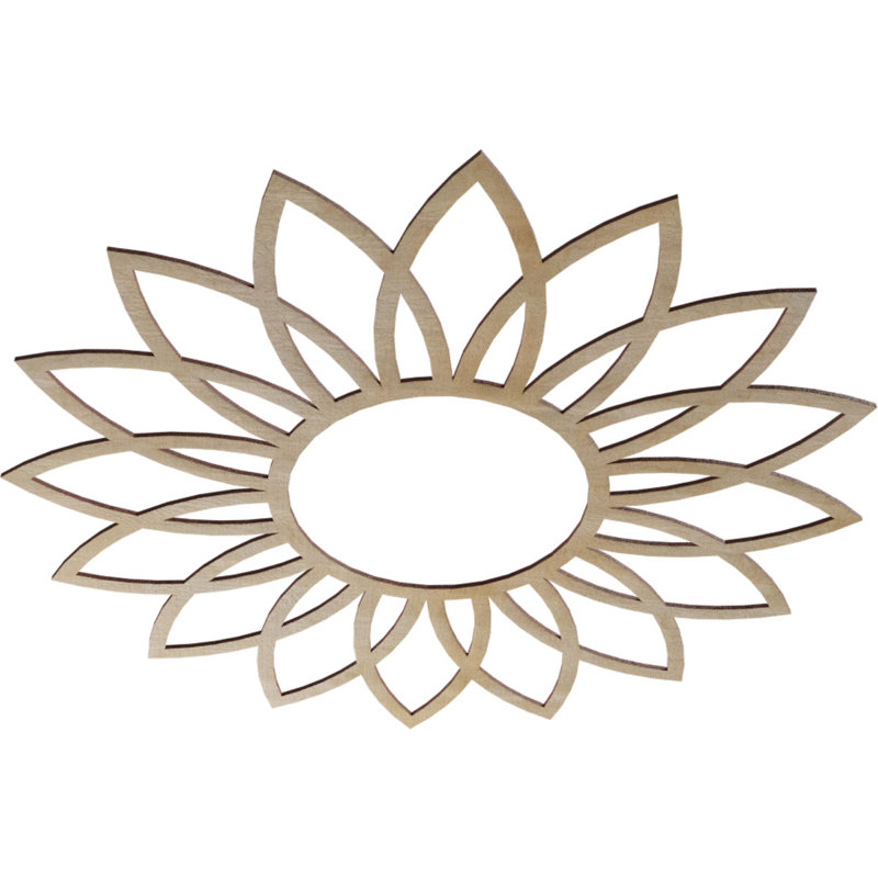 Médaillon de plafond en bois Daisy, H 38 po x l 38 po x P 0,38 po, Bouleau