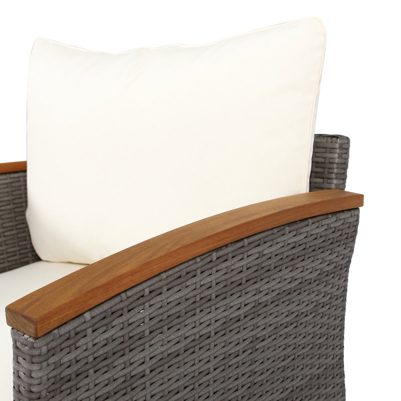 9 meubles de patio - Canapé modulaire d'extérieur avec pieds en bois, coussins lavables, collection Beige Color, Bloom