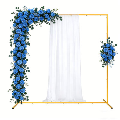 Square Backdrop Stand Breaks Down For Compact Storage – Compatible With Balloons, Tulle, Flowers, String Lights, Wedding Birthday Ceremony Frame, Screws & Tools Included For Quick Assembly