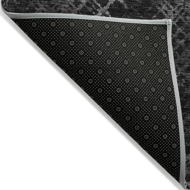 Tapis gris anthracite lavable à la machine intérieur / extérieur ACN825 5 pi x 7 pi 6 po, Rectangle 8 pi x 10 pi