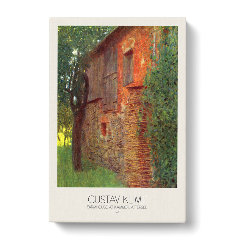 Farmhouse At Kammer With Border by Gustav Klimt - Wrapped Canvas, 50cm H x 35cm W x 3cm D