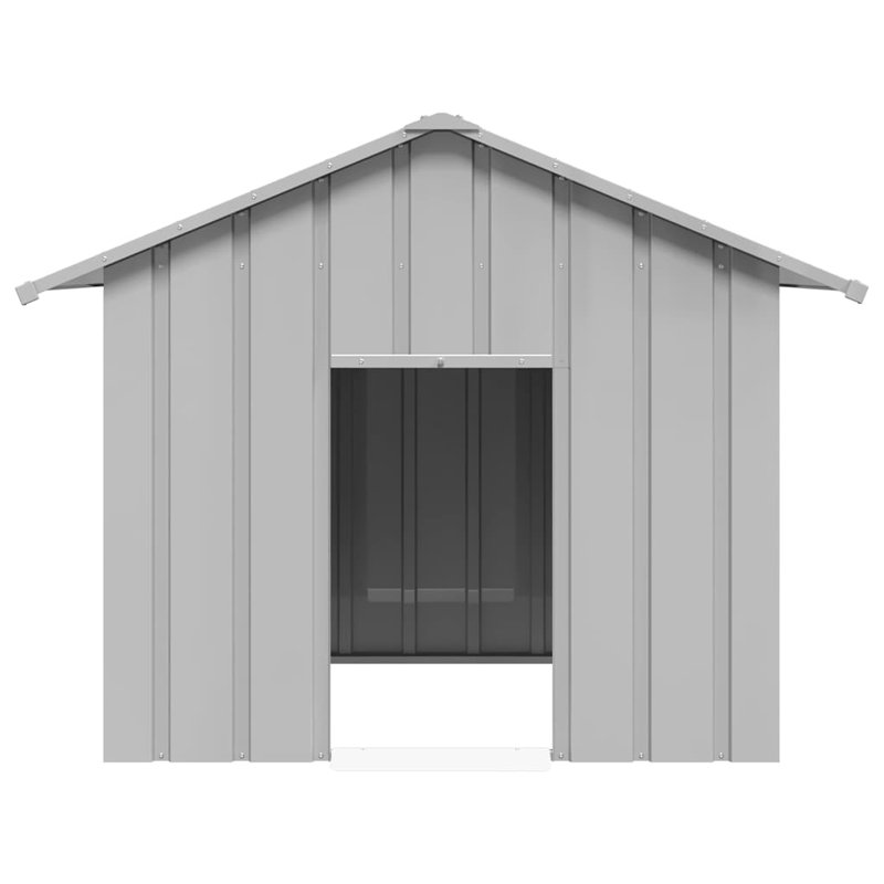Barys Galvanised Steel Dog House, Grey, 102cm H x 131cm W x 101cm D