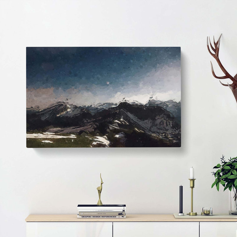 Stars Above The Mountains In Abstract - Wrapped Canvas, 40cm H x 60cm W x 3cm D